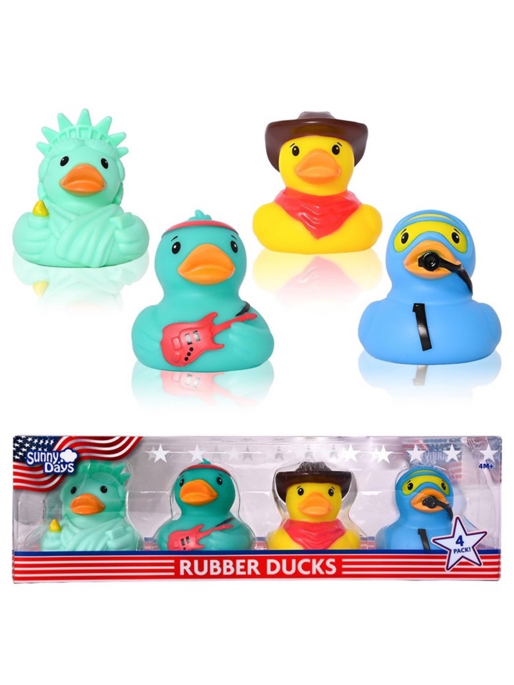 Days Squeeezy 4pk Americana
Rubber Ducks Fidget Toy